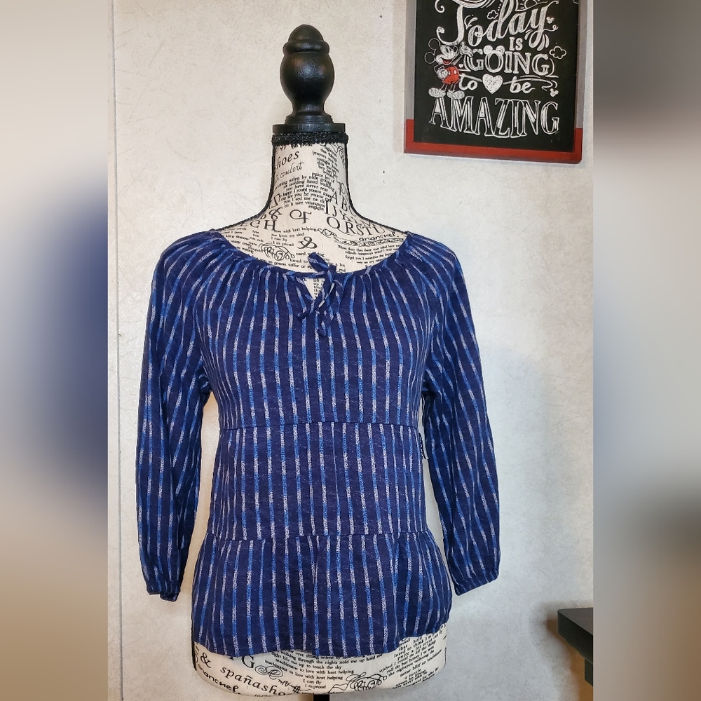 Old Navy Navy Blue Striped Top Junior XL(14-16)